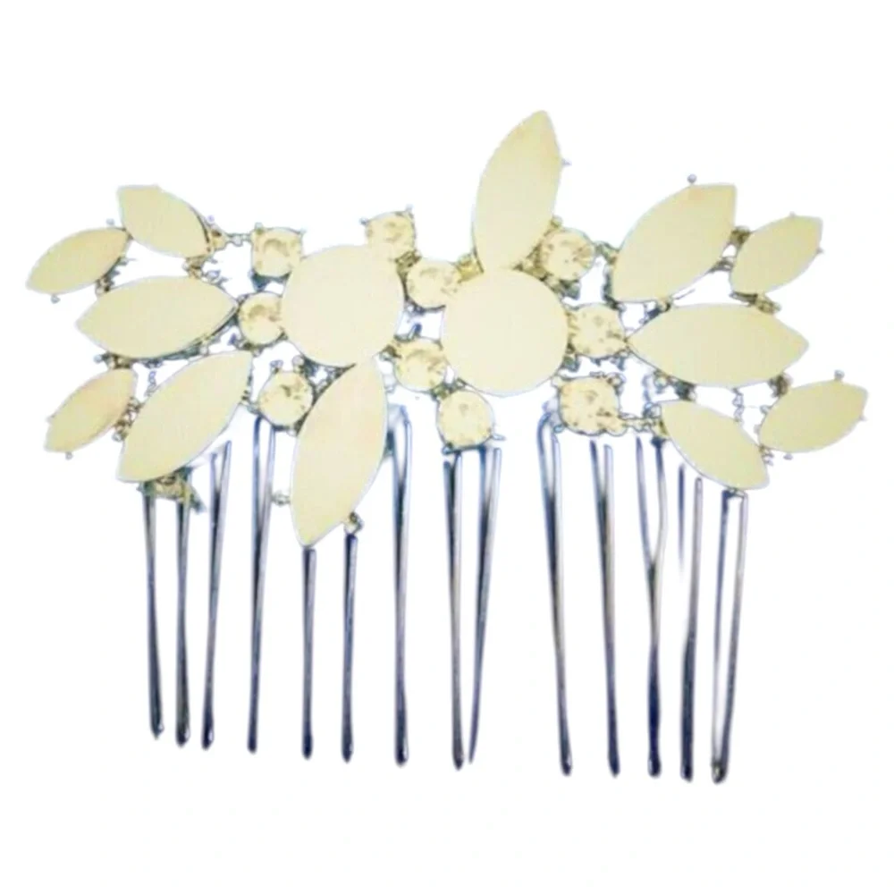White Faux Gemstone Hair Comb